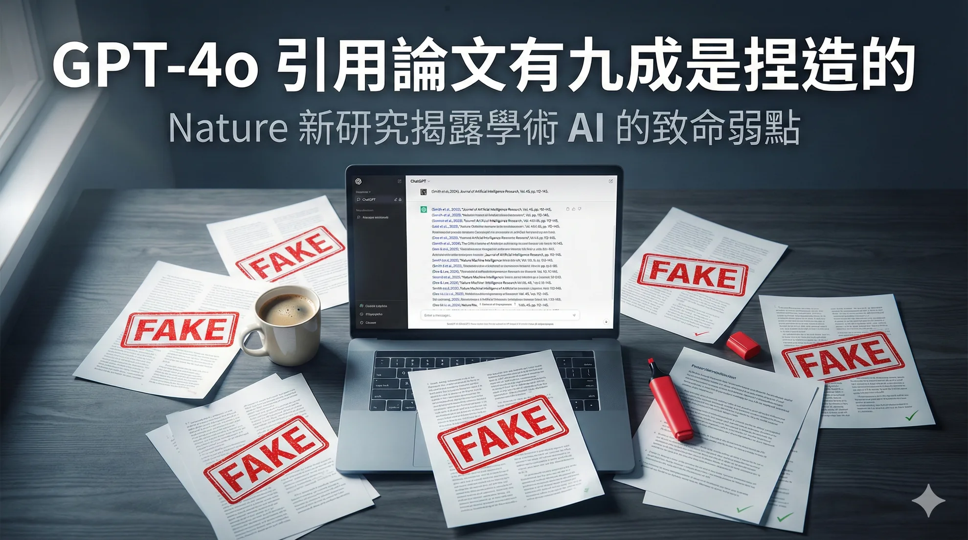 GPT-4o 引用論文有九成是捏造的:Nature 新研究揭露學術 AI 的致命弱點
