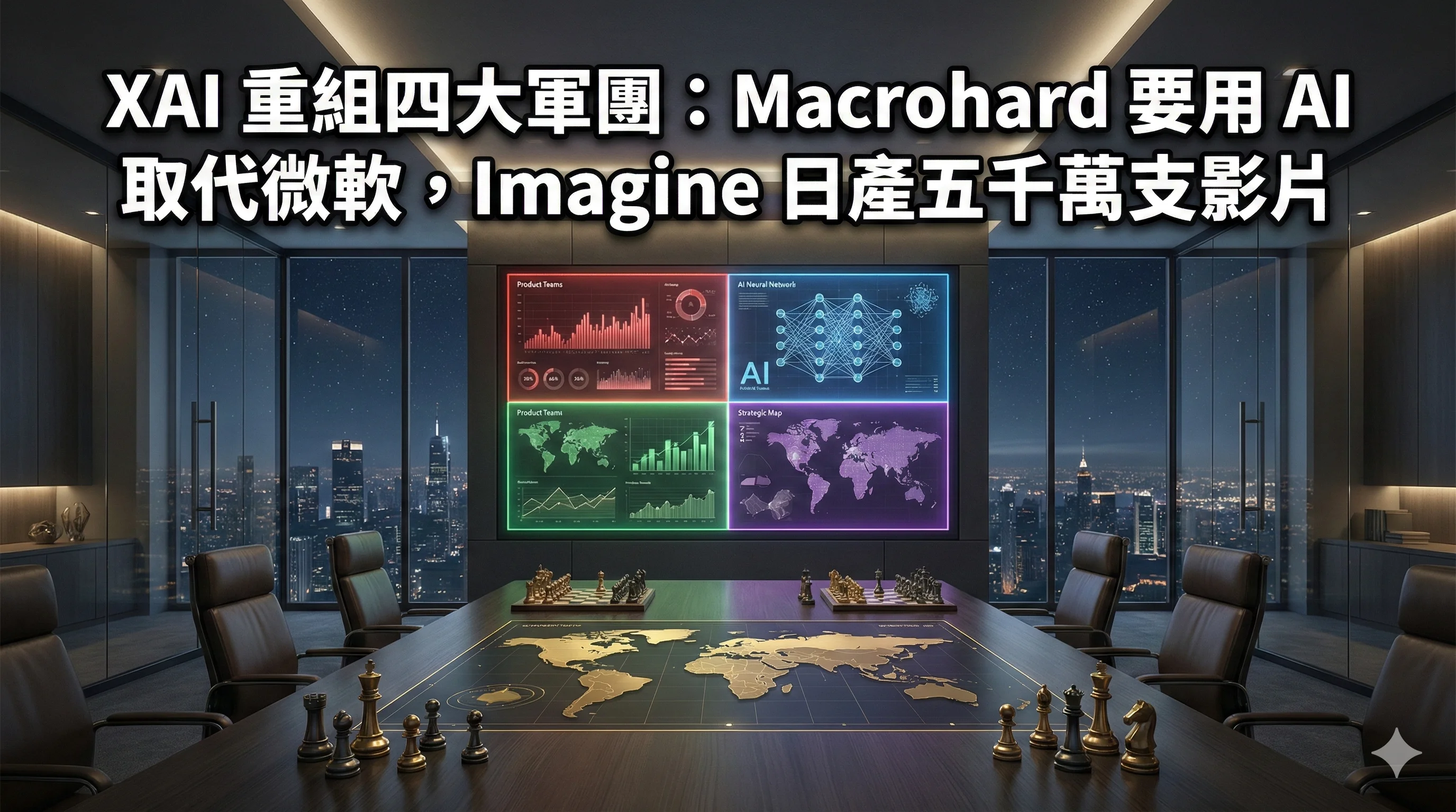 XAI 重組四大軍團:Macrohard 要用 AI 取代微軟,Imagine 日產五千萬支影片