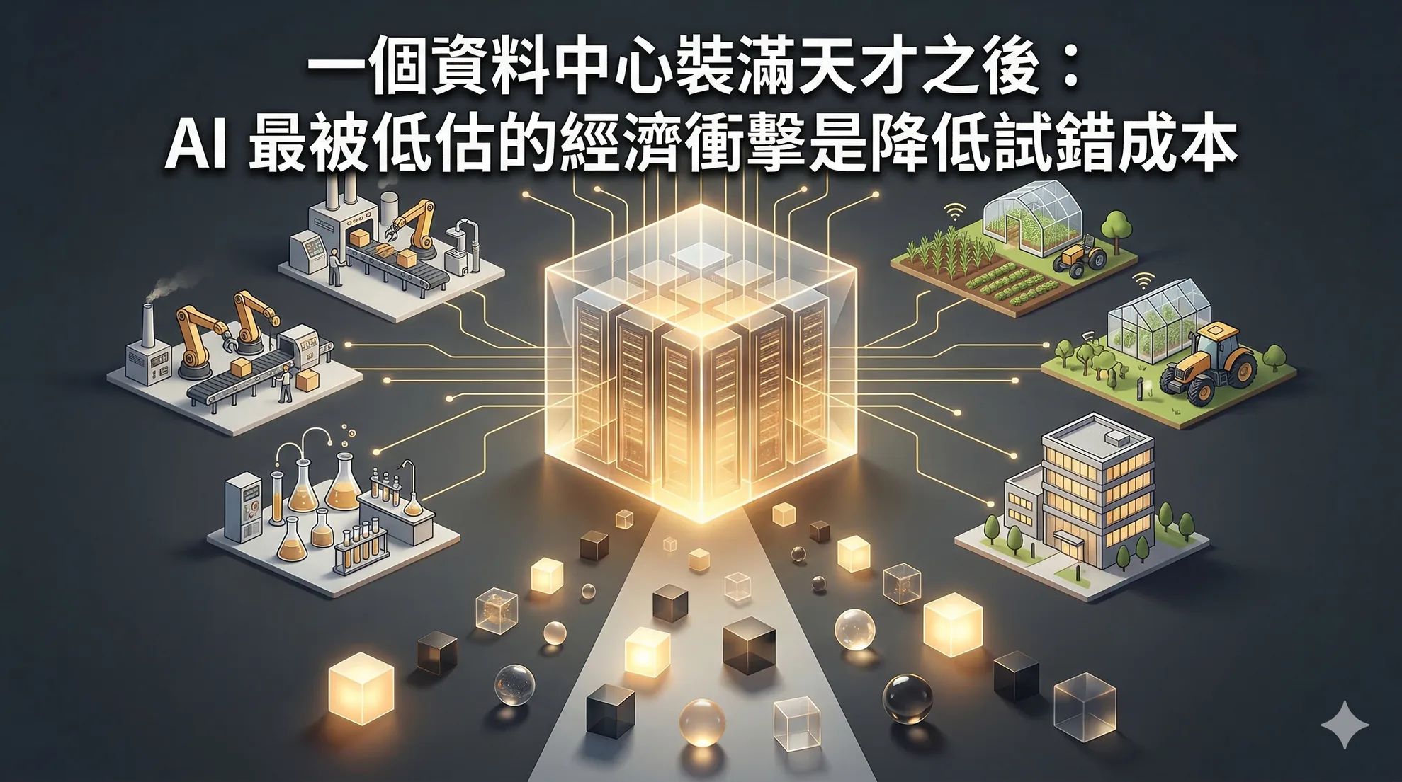 一個資料中心裝滿天才之後：AI 最被低估的經濟衝擊是降低試錯成本