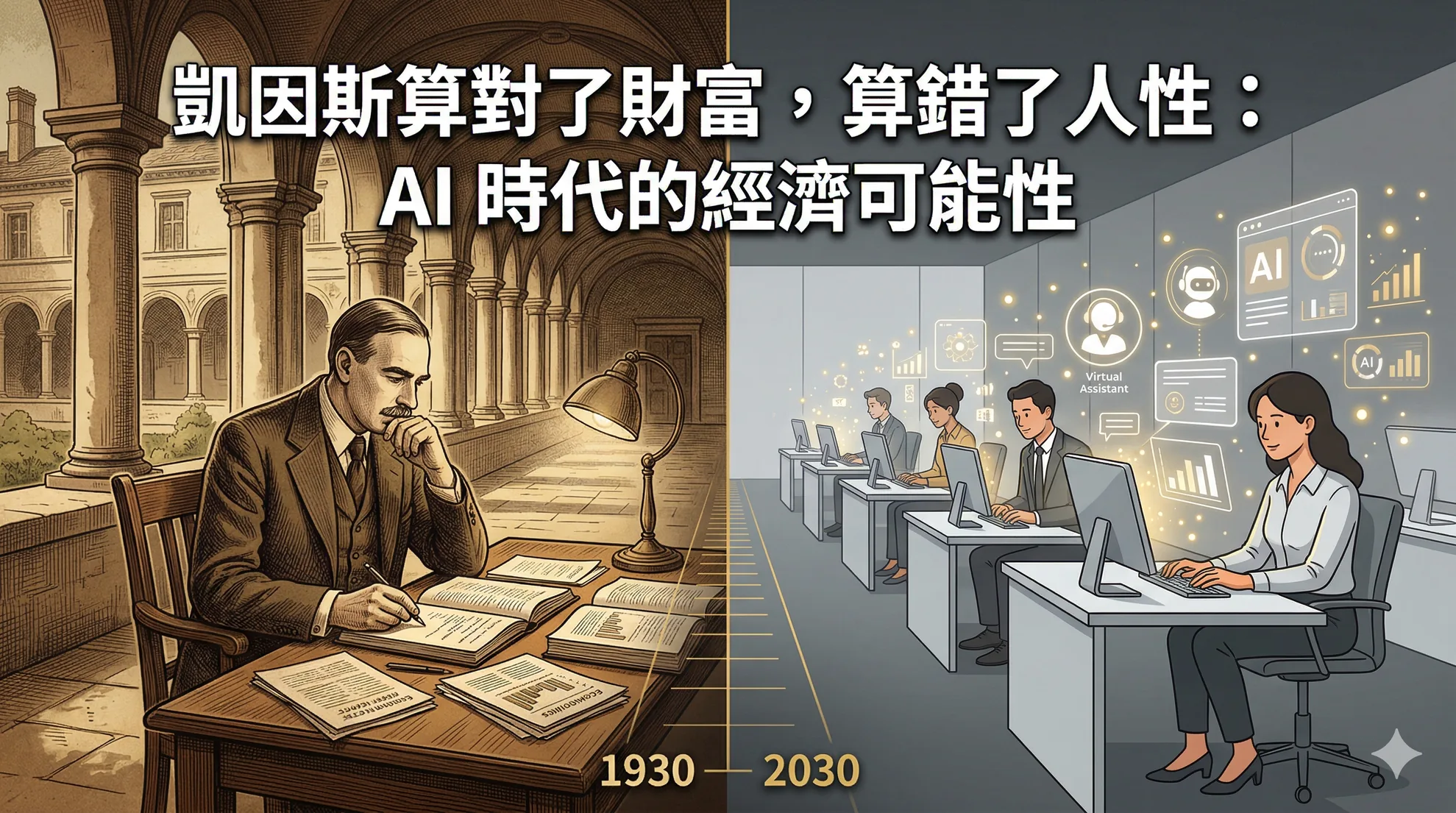 凱因斯算對了財富，算錯了人性：AI 時代的經濟可能性