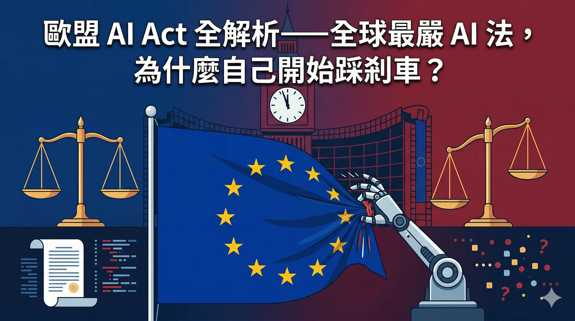 歐盟 AI Act 全解析|全球最嚴人工智慧法為何自己踩剎車?
