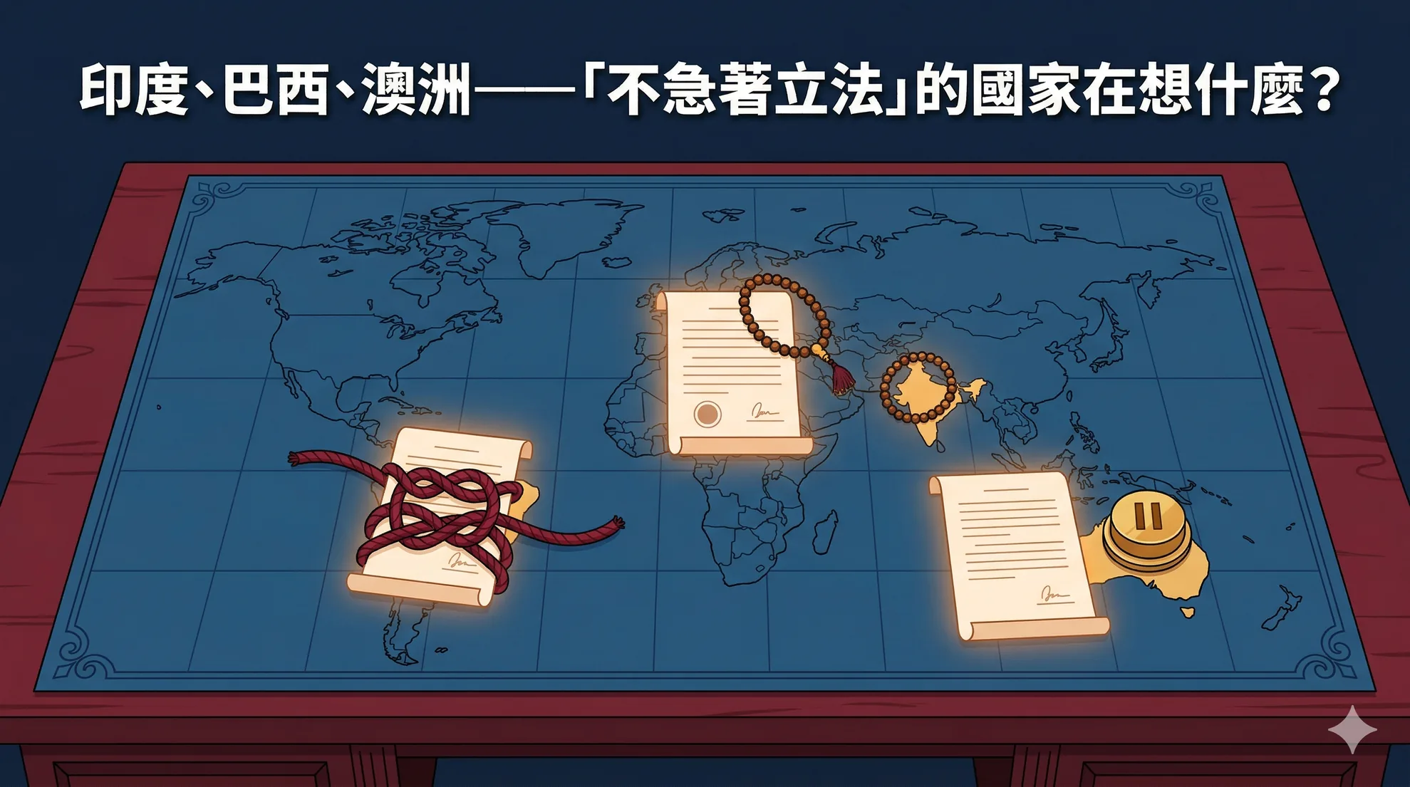 印度、巴西、澳洲——「不急著立法」的國家在想什麼?