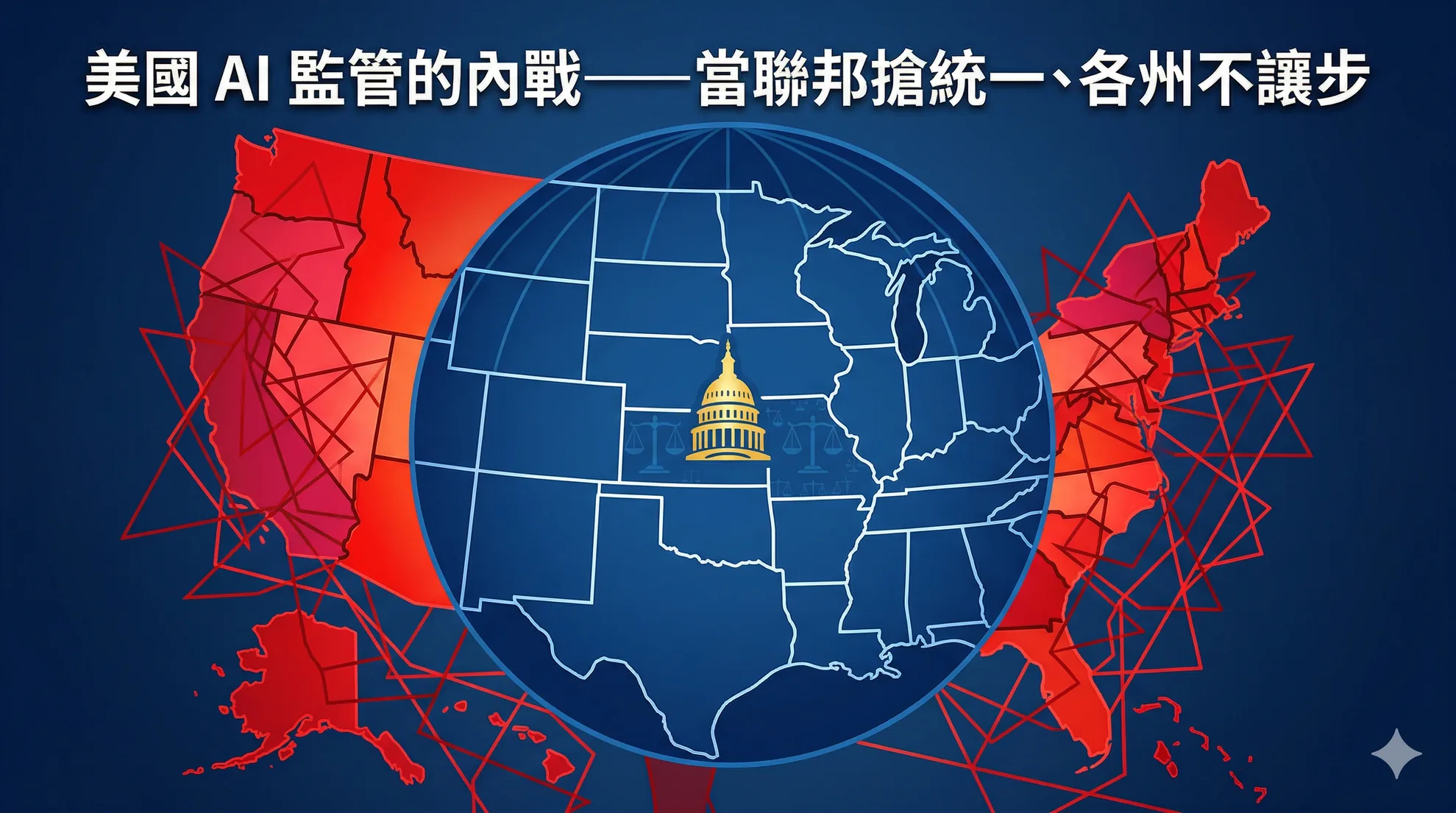 美國 AI 監管政策 2026:聯邦搶統一、各州不讓步的內戰