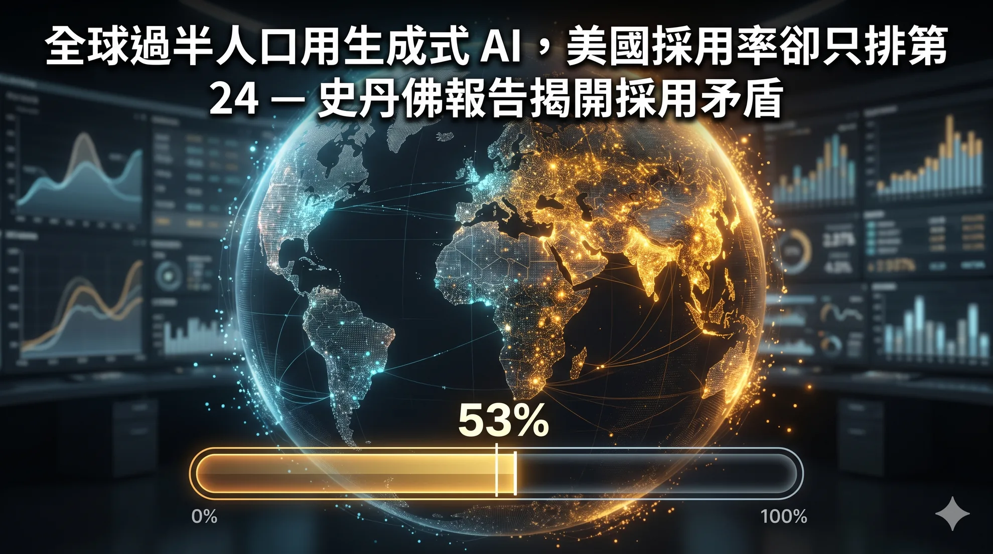 全球過半人口用生成式 AI，美國採用率卻只排第 24 — 史丹佛報告揭開採用矛盾