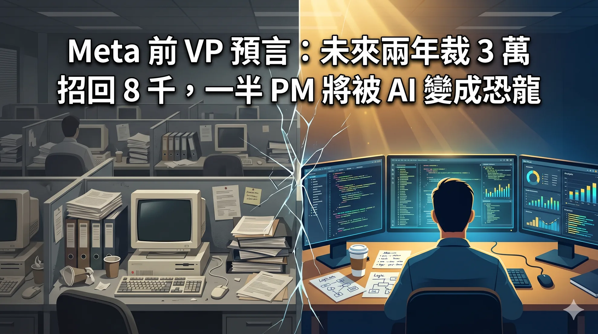 Meta 前 VP 預言：未來兩年裁 3 萬招回 8 千，一半 PM 將被 AI 變成恐龍