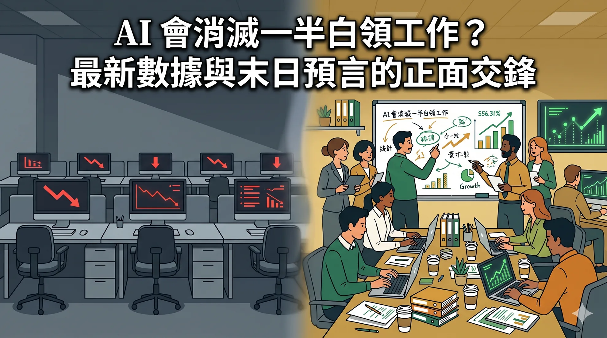 AI 會消滅一半白領工作？最新數據與末日預言的正面交鋒