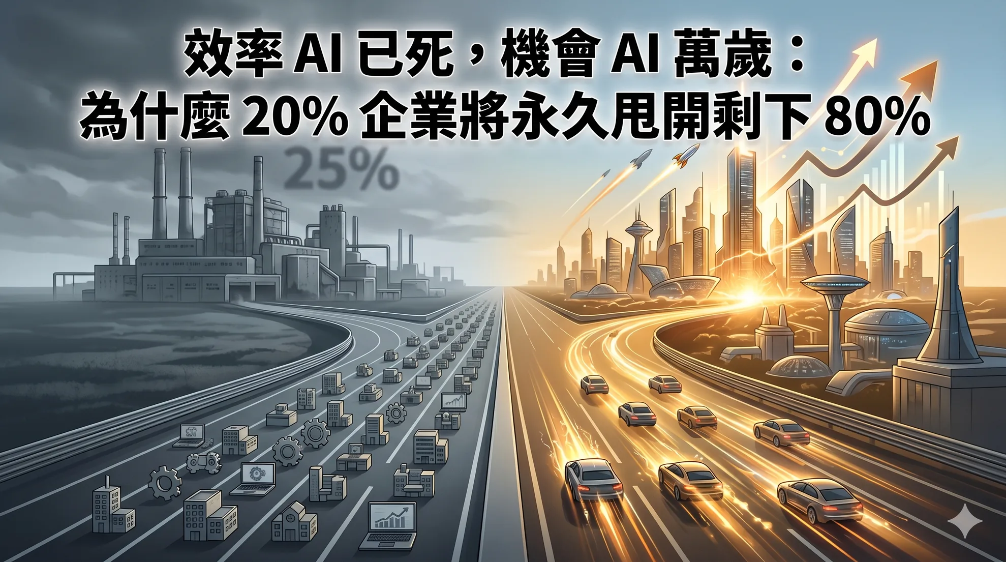 效率 AI 已死，機會 AI 萬歲：為什麼 20% 企業將永久甩開剩下 80%