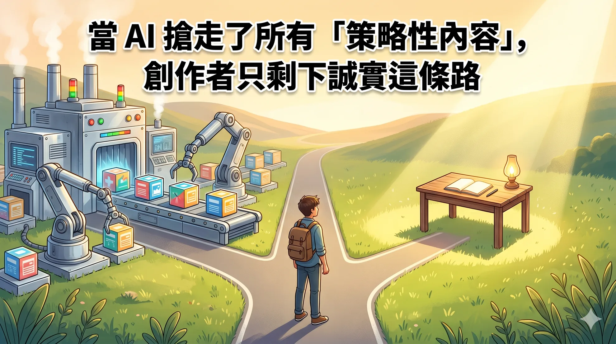 當 AI 搶走了所有「策略性內容」，創作者只剩下誠實這條路