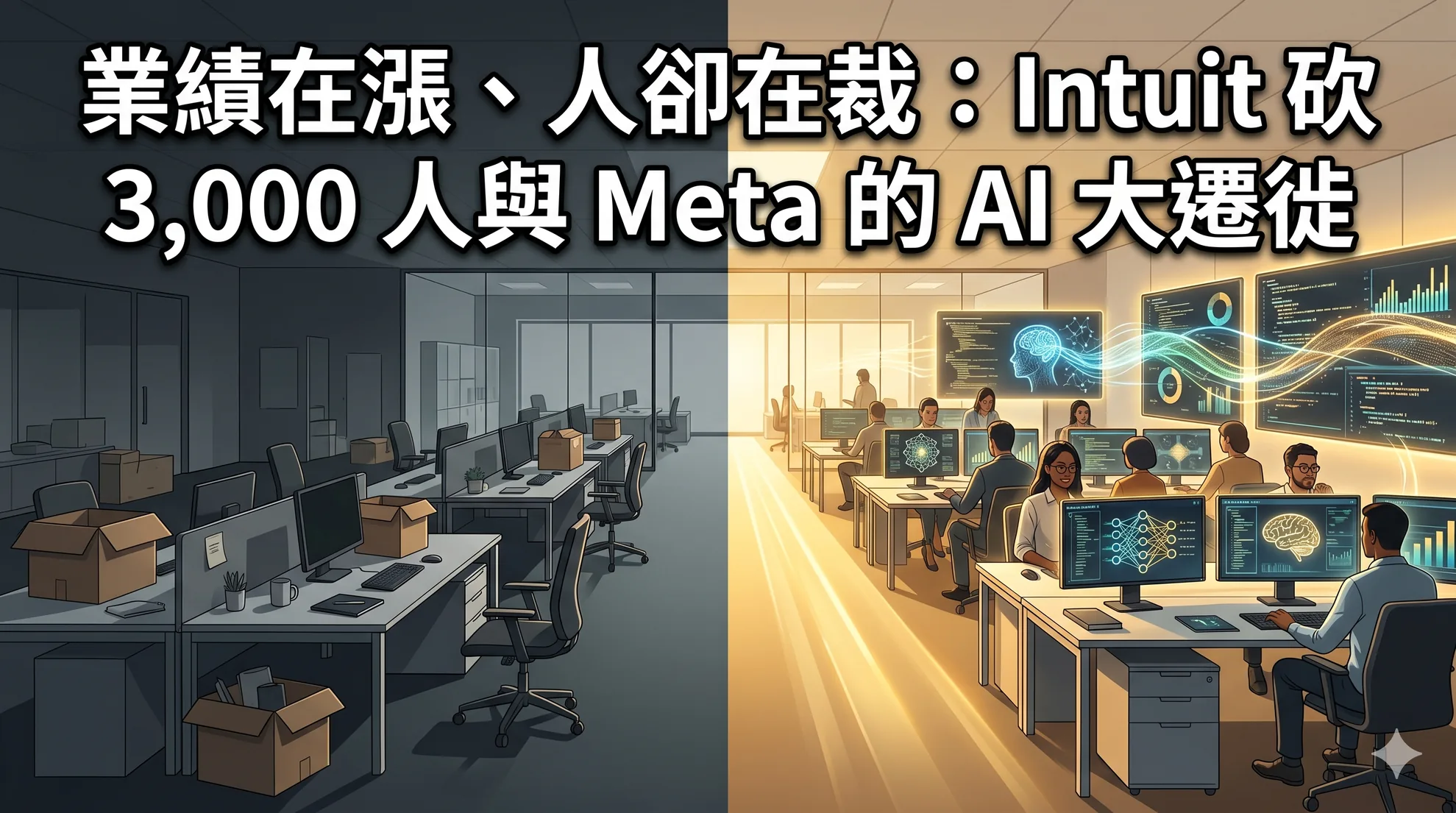 業績在漲、人卻在裁：Intuit 砍 3,000 人與 Meta 的 AI 大遷徙