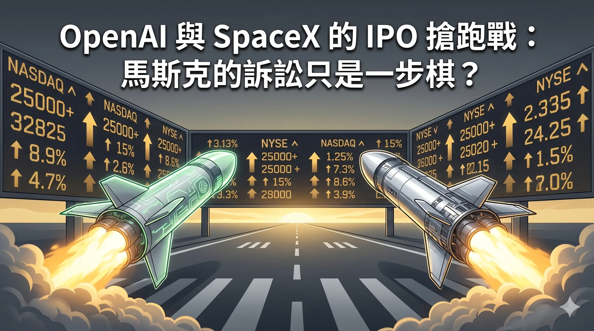 OpenAI 與 SpaceX 的 IPO 搶跑戰：馬斯克的訴訟只是一步棋？