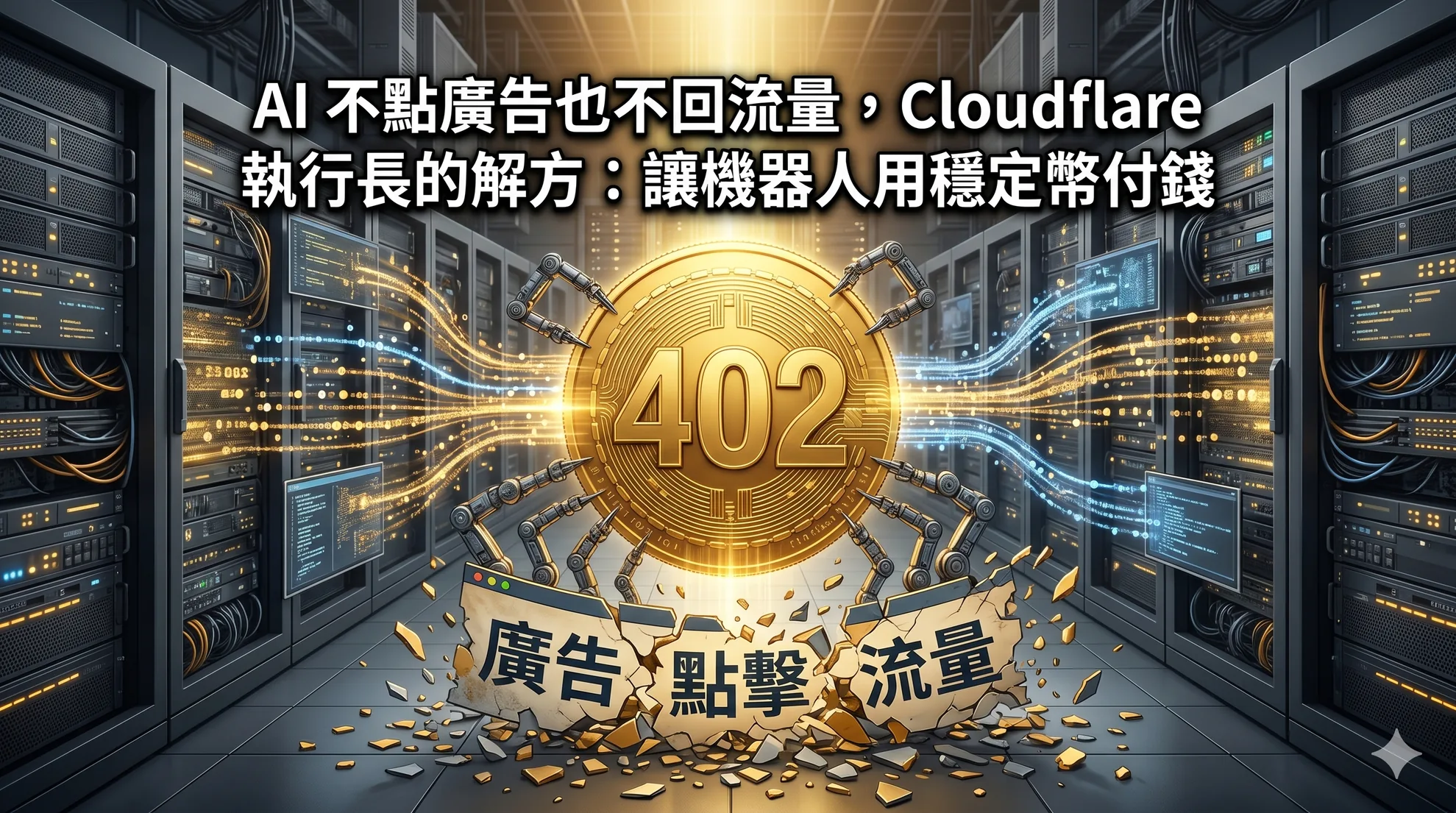 AI 不點廣告也不回流量，Cloudflare 執行長的解方：讓機器人用穩定幣付錢