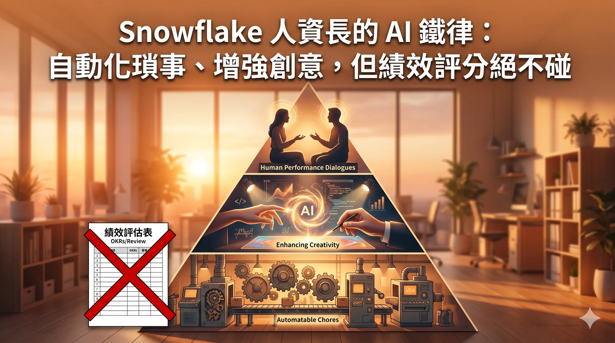 Snowflake 人資長的 AI 鐵律：自動化瑣事、增強創意，但績效評分絕不碰
