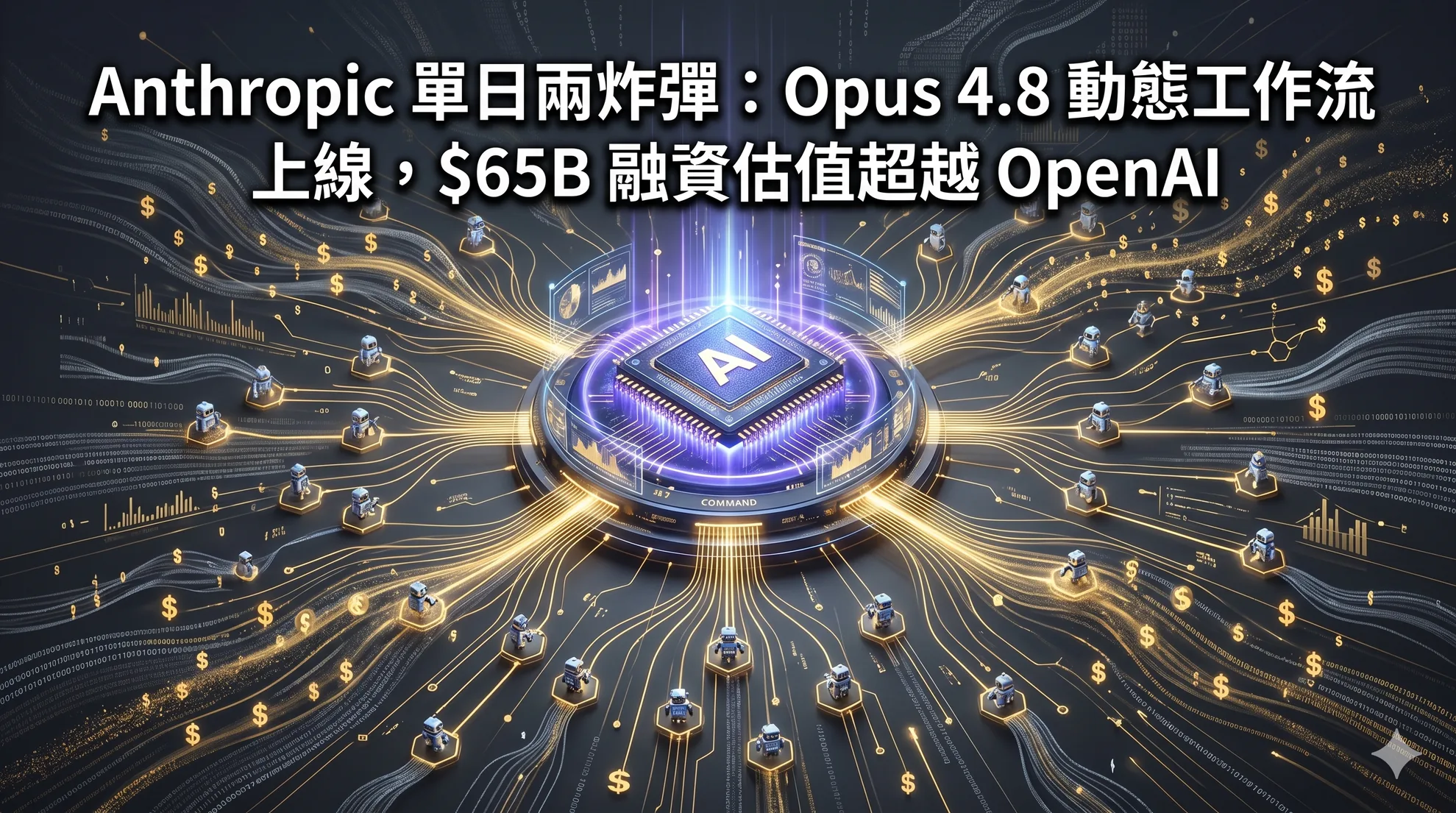 Anthropic 單日兩炸彈：Opus 4.8 動態工作流上線，$65B 融資估值超越 OpenAI