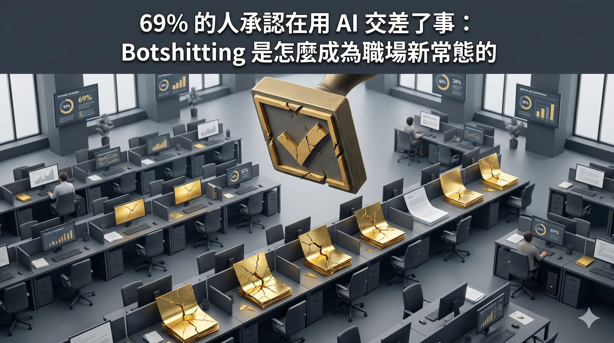 69% 的人承認在用 AI 交差了事：Botshitting 是怎麼成為職場新常態的