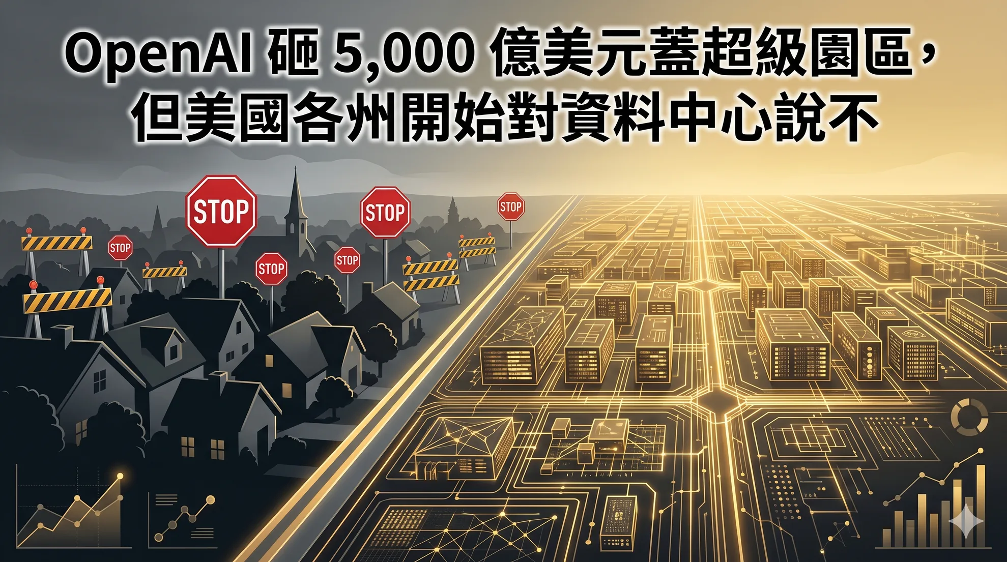 OpenAI 砸 5,000 億美元蓋超級園區，但美國各州開始對資料中心說不